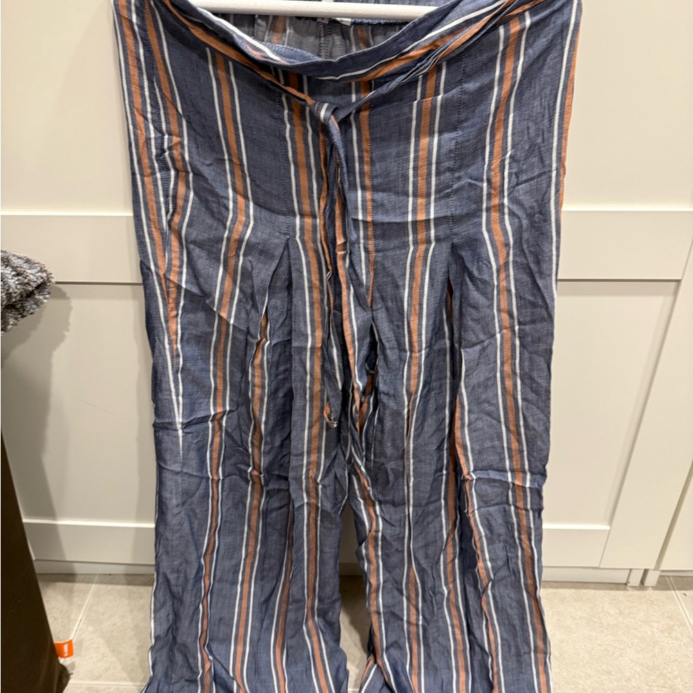 Striped Wide-Leg Pants